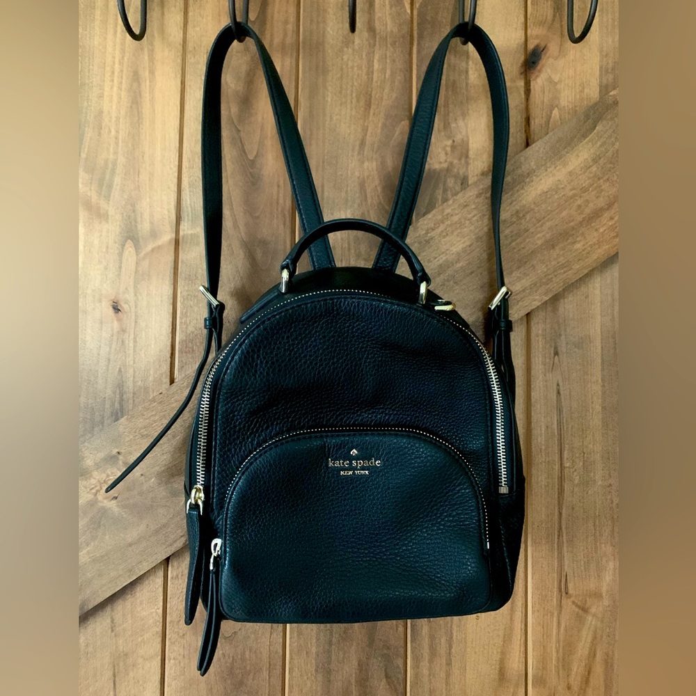 Kate Spade Black Leather Backpack